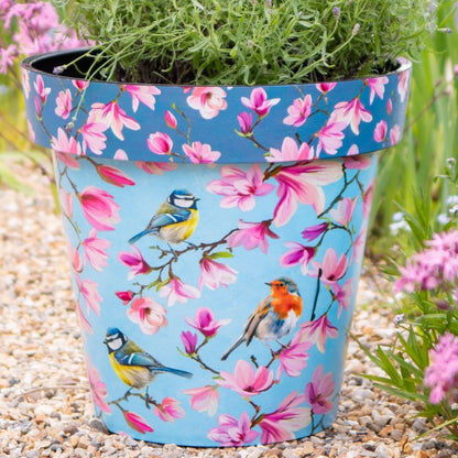 38cm Zest Outdoor Garden Pot - Watercolour Birds