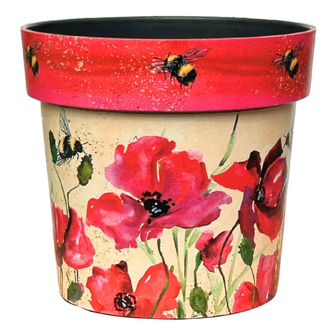 15cm Zest Indoor Garden Pot - Poppies & Bees
