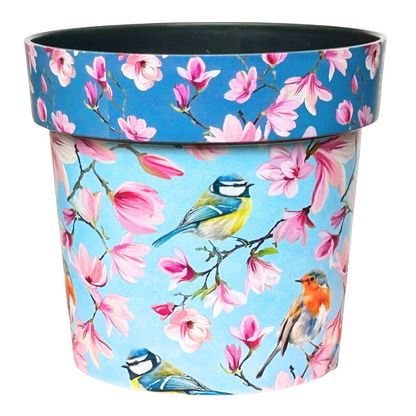 38cm Zest Outdoor Garden Pot - Watercolour Birds