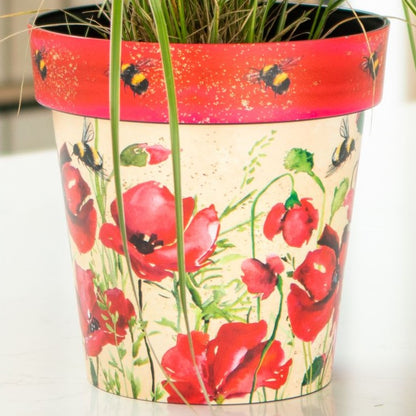 30cm Zest Outdoor Garden Pot - Poppies & Bees