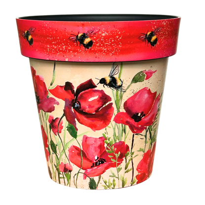 Zest Pot - Poppies & Bees (available in 4 sizes)