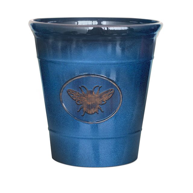 30cm Bee Pot - Blue