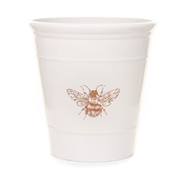 40cm Bee Pot - Off White