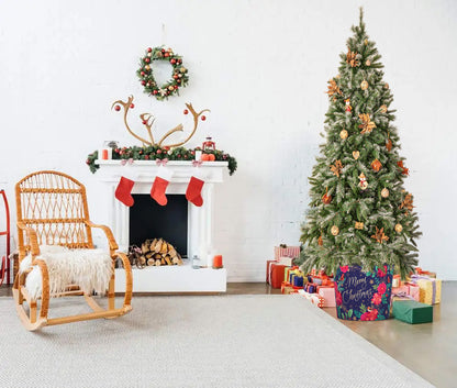 Christmas Tree Pot - Blue Poinsettia