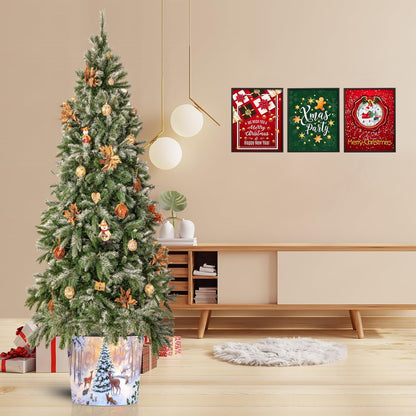 Christmas Tree Pot - Snowy Woodland Scene