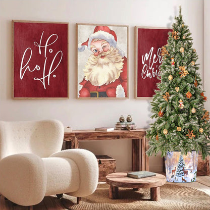 Christmas Tree Pot - Snowy Woodland Scene