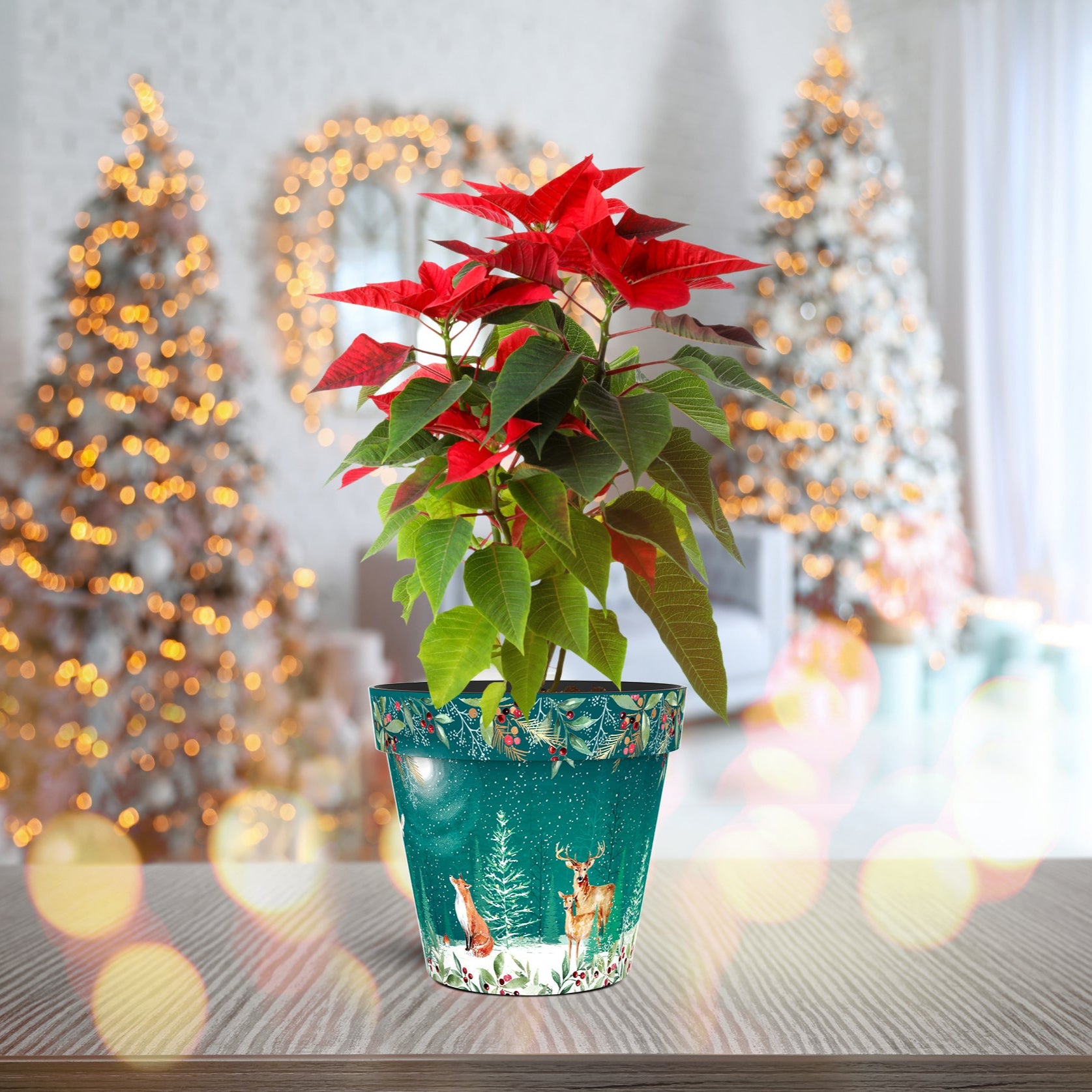 Green Woodland Scene Pot (two sizes available)