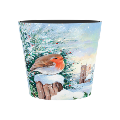 Robins With Church Pot (two sizes available)