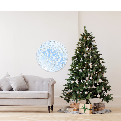 Merry Christmas Mirror - Grey