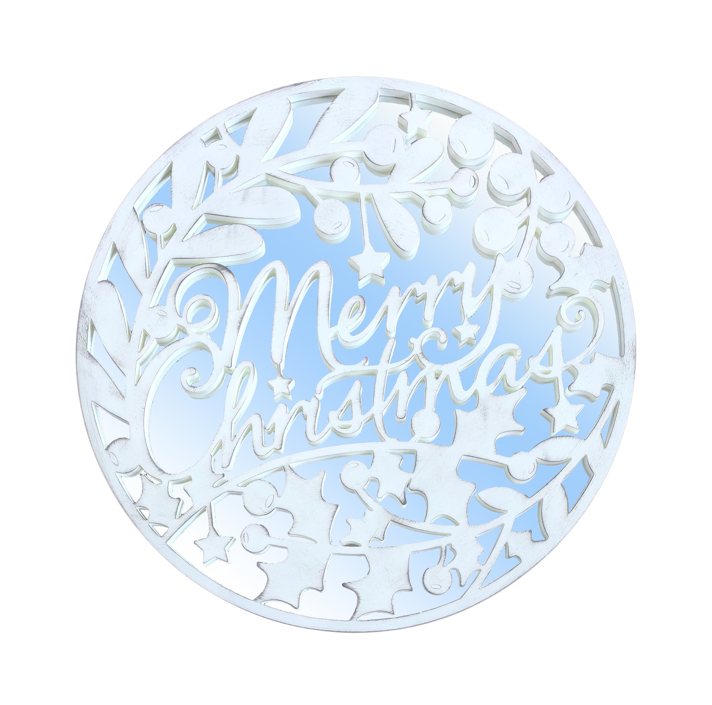 Merry Christmas Mirror - Grey