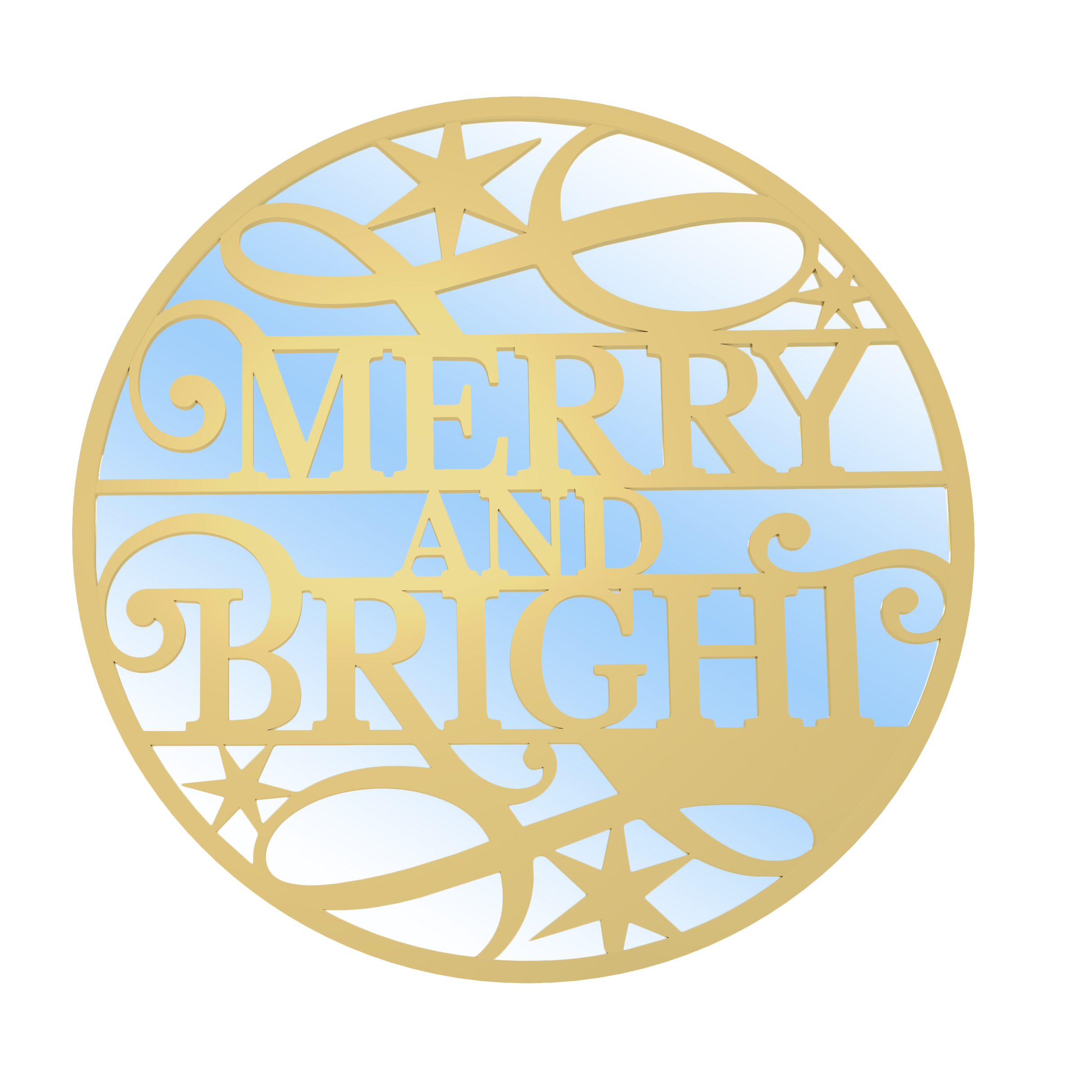 Merry and Bright Mirror - Gold