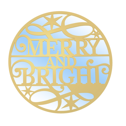 Merry and Bright Mirror - Gold