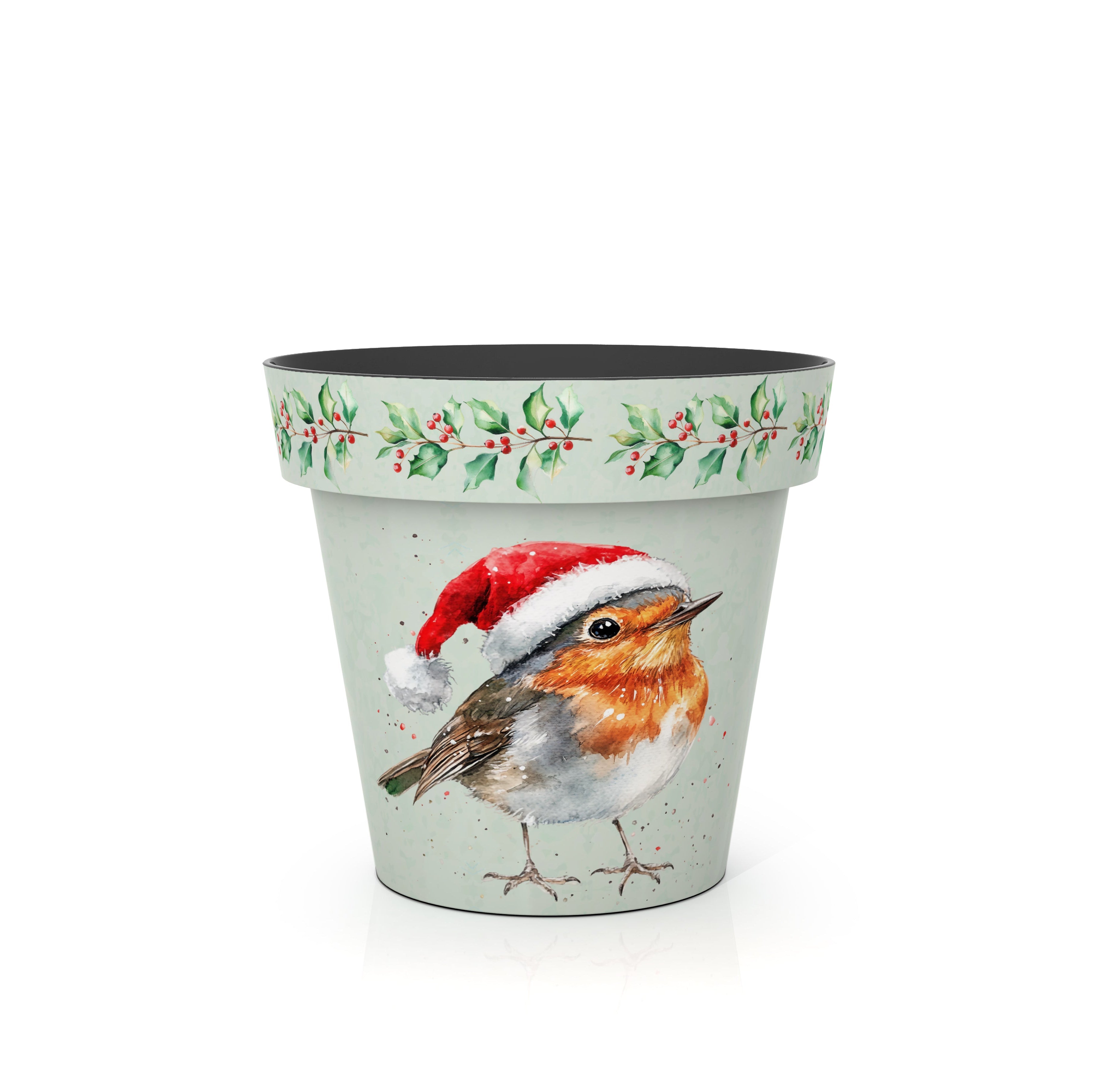 Holly & Robins Pot Cover (two sizes available)