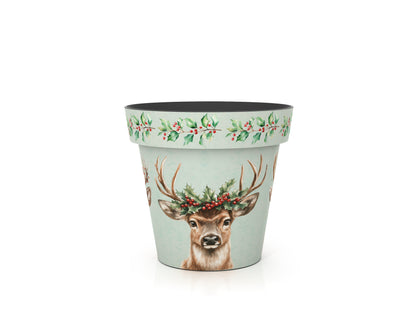 Holly and Stags - Christmas Tree Pot Cover
