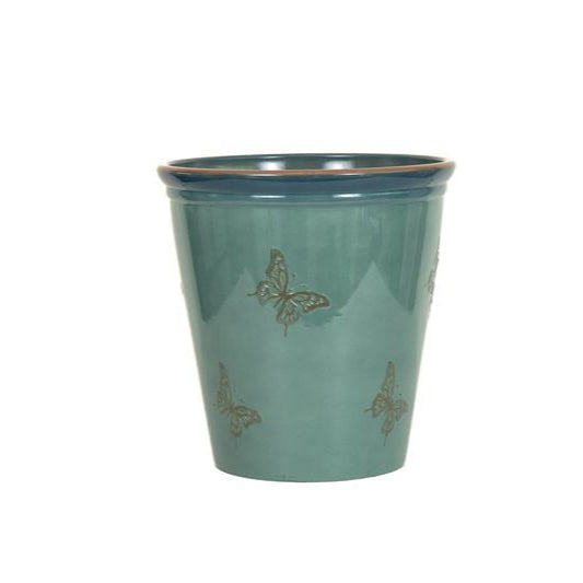 40cm Meadow Butterfly Pot - Sea Green