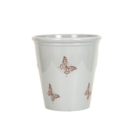 40cm Meadow Butterfly Pot - Grey