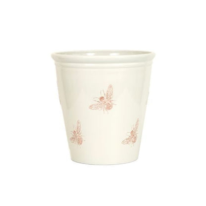 40cm Meadow Bee Pot - Off White