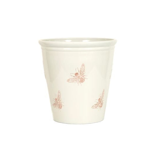 40cm Meadow Bee Pot - Off White