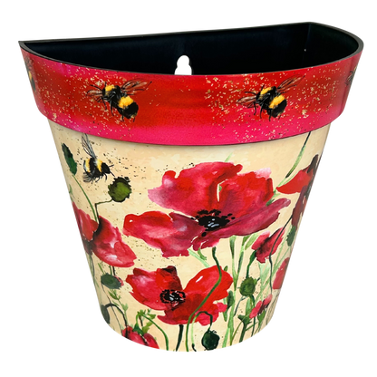 Zest Wall Pot - Poppies & Bees
