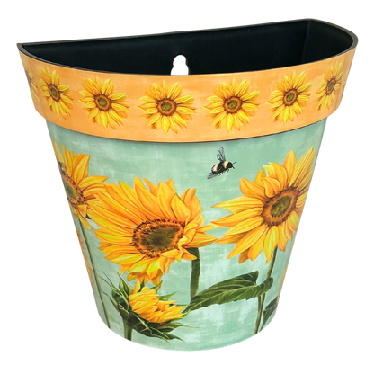 Zest Wall Pot - Watercolour Sunflower