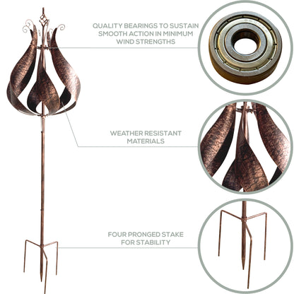Blenheim - Brushed Copper Garden Wind Sculpture