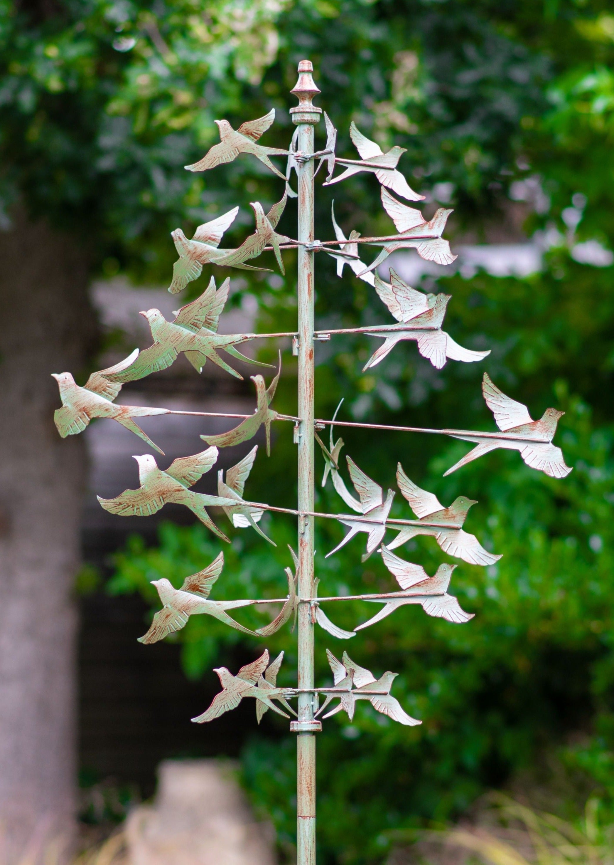 Verdigree Swallows Wind Sculpture