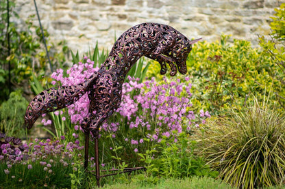 Bronze Leaping Fox Sculpture
