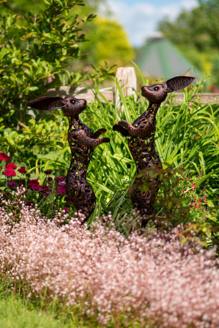 Bronze Boxing Hares Sculpture