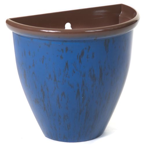 Running Glaze Wall Pot - Blue
